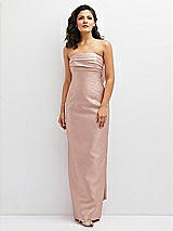 Front View Thumbnail - Toasted Sugar Strapless Draped Bodice Column Dress with Oversized Bow