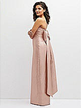 Side View Thumbnail - Toasted Sugar Strapless Draped Bodice Column Dress with Oversized Bow