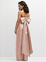 Rear View Thumbnail - Toasted Sugar Strapless Draped Bodice Column Dress with Oversized Bow