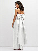 Rear View Thumbnail - White Strapless Draped Bodice Column Dress with Oversized Bow
