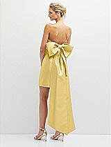Rear View Thumbnail - Maize Strapless Satin Column Mini Dress with Oversized Bow