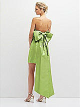 Rear View Thumbnail - Mojito Strapless Satin Column Mini Dress with Oversized Bow