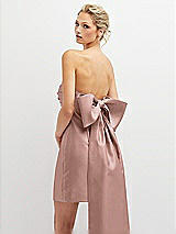 Alt View 1 Thumbnail - Neu Nude Strapless Satin Column Mini Dress with Oversized Bow