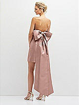Rear View Thumbnail - Neu Nude Strapless Satin Column Mini Dress with Oversized Bow