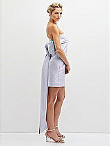 Side View Thumbnail - Silver Dove Strapless Satin Column Mini Dress with Oversized Bow