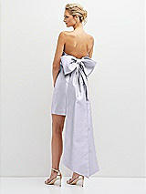 Rear View Thumbnail - Silver Dove Strapless Satin Column Mini Dress with Oversized Bow