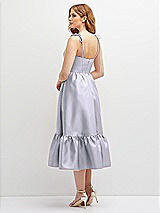 Rear View Thumbnail - Silver Dove Shirred Ruffle Hem Midi Dress with Self-Tie Spaghetti Straps and Pockets