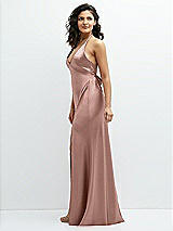 Side View Thumbnail - Neu Nude Plunge Halter Open-Back Maxi Bias Dress with Low Tie Back