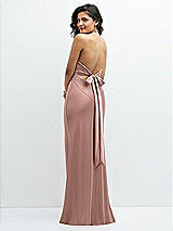 Rear View Thumbnail - Neu Nude Plunge Halter Open-Back Maxi Bias Dress with Low Tie Back