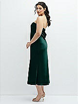 Alt View 2 Thumbnail - Evergreen Strapless Midi Bias Column Dress with Peek-a-Boo Corset Back
