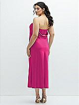 Alt View 3 Thumbnail - Think Pink Strapless Midi Bias Column Dress with Peek-a-Boo Corset Back