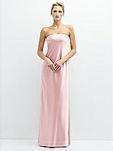 Front View Thumbnail - Ballet Pink Strapless Maxi Bias Column Dress with Peek-a-Boo Corset Back