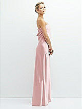 Side View Thumbnail - Ballet Pink Strapless Maxi Bias Column Dress with Peek-a-Boo Corset Back
