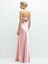 Rear View Thumbnail - Ballet Pink Strapless Maxi Bias Column Dress with Peek-a-Boo Corset Back