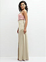 Side View Thumbnail - Champagne Satin Mix-and-Match High Waist Seamed Bias Skirt