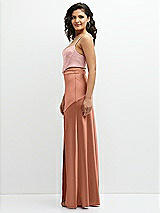 Side View Thumbnail - Copper Penny Satin Mix-and-Match High Waist Seamed Bias Skirt