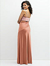 Rear View Thumbnail - Copper Penny Satin Mix-and-Match High Waist Seamed Bias Skirt