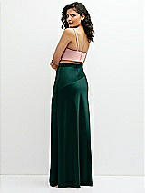 Rear View Thumbnail - Evergreen Satin Mix-and-Match High Waist Seamed Bias Skirt