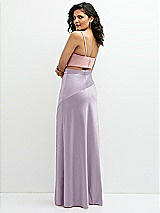 Rear View Thumbnail - Lilac Haze Satin Mix-and-Match High Waist Seamed Bias Skirt