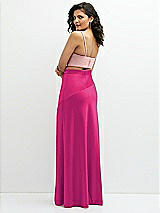 Rear View Thumbnail - Think Pink Satin Mix-and-Match High Waist Seamed Bias Skirt