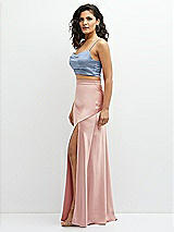 Side View Thumbnail - Cloudy Satin Mix-and-Match Draped Midriff Top