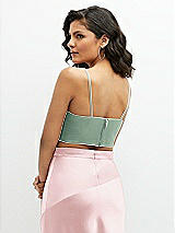 Rear View Thumbnail - Seagrass Satin Mix-and-Match Draped Midriff Top