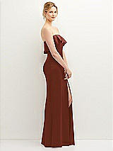 Side View Thumbnail - Auburn Moon Soft Ruffle Cuff Strapless Trumpet Dress with Front Slit