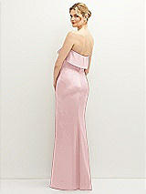 Rear View Thumbnail - Ballet Pink Soft Ruffle Cuff Strapless Trumpet Dress with Front Slit