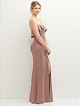 Side View Thumbnail - Neu Nude Soft Ruffle Cuff Strapless Trumpet Dress with Front Slit