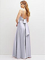 Rear View Thumbnail - Silver Dove Adjustable Sash Tie Back Satin Maxi Dress with Full Skirt