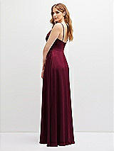 Alt View 3 Thumbnail - Cabernet Vertical Ruched Bodice Satin Maxi Dress with Full Skirt