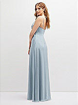 Alt View 3 Thumbnail - Mist Vertical Ruched Bodice Satin Maxi Dress with Full Skirt