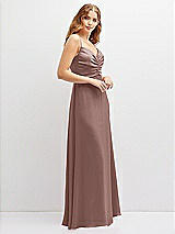 Alt View 2 Thumbnail - Sienna Vertical Ruched Bodice Satin Maxi Dress with Full Skirt