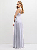 Alt View 3 Thumbnail - Silver Dove Vertical Ruched Bodice Satin Maxi Dress with Full Skirt
