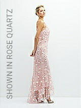Side View Thumbnail - Silver Dove Sheer Halter Neck 3D Floral Embroidered Dress with High-Low Hem