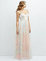 Alt View 1 Thumbnail - Rose Romance Romantic Floral Soft Tulle Maxi Dress with Full Skirt