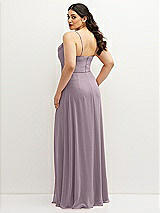 Rear View Thumbnail - Lilac Dusk Soft Cowl-Neck A-Line Maxi Dress with Adjustable Straps