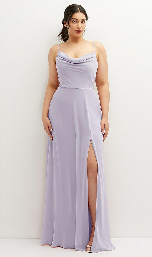Front View - Moondance Soft Cowl-Neck A-Line Maxi Dress with Adjustable Straps