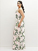 Side View Thumbnail - Palm Beach Print Soft Cowl-Neck A-Line Maxi Dress with Adjustable Straps