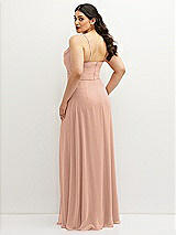 Rear View Thumbnail - Pale Peach Soft Cowl-Neck A-Line Maxi Dress with Adjustable Straps
