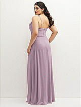 Rear View Thumbnail - Suede Rose Soft Cowl-Neck A-Line Maxi Dress with Adjustable Straps