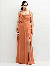 Front View Thumbnail - Sweet Melon Soft Cowl-Neck A-Line Maxi Dress with Adjustable Straps