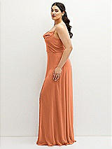 Side View Thumbnail - Sweet Melon Soft Cowl-Neck A-Line Maxi Dress with Adjustable Straps