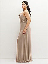 Side View Thumbnail - Topaz Soft Cowl-Neck A-Line Maxi Dress with Adjustable Straps
