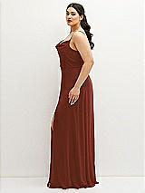Side View Thumbnail - Auburn Moon Soft Cowl-Neck A-Line Maxi Dress with Adjustable Straps