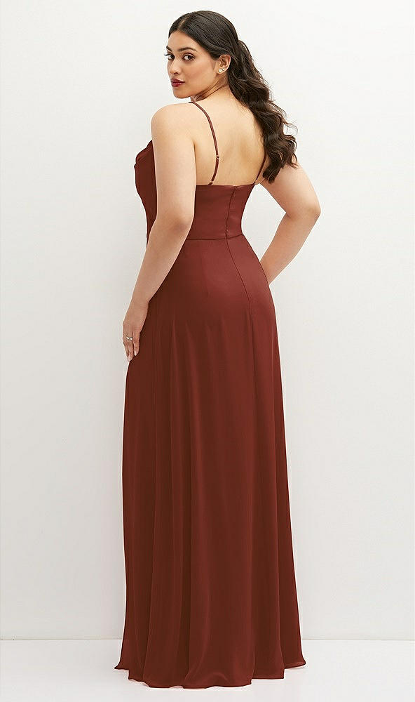 Back View - Auburn Moon Soft Cowl-Neck A-Line Maxi Dress with Adjustable Straps