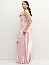 Side View Thumbnail - Ballet Pink Soft Cowl-Neck A-Line Maxi Dress with Adjustable Straps