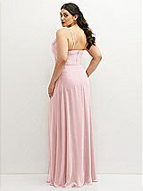 Rear View Thumbnail - Ballet Pink Soft Cowl-Neck A-Line Maxi Dress with Adjustable Straps