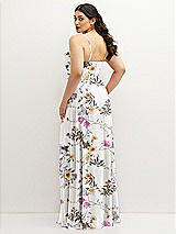 Rear View Thumbnail - Butterfly Botanica Ivory Soft Cowl-Neck A-Line Maxi Dress with Adjustable Straps