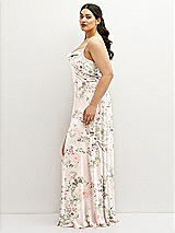Side View Thumbnail - Blush Garden Soft Cowl-Neck A-Line Maxi Dress with Adjustable Straps